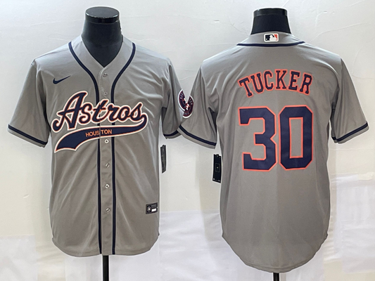 Men's Houston Astros Kyle Tucker #30 Gray Replica jersey Joint Edition