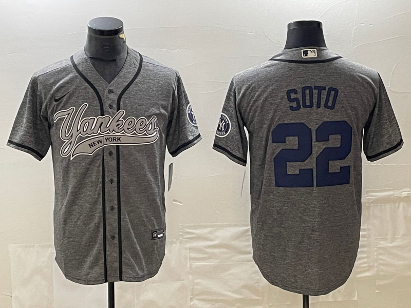 Men's New York Yankees Juan Soto #22 Gray Game jersey Joint Edition