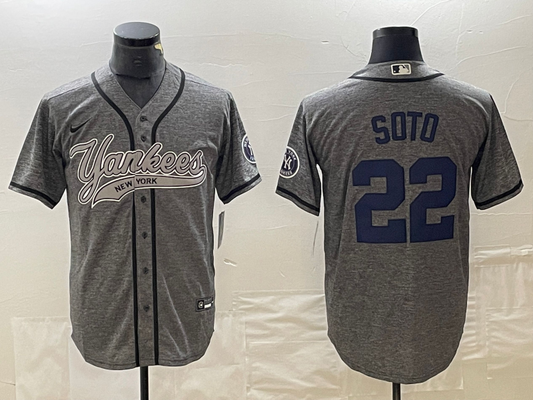 Men's New York Yankees Juan Soto #22 Gray Game jersey Joint Edition