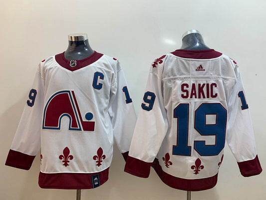 Men's Colorado Avalanche Joe Sakic #19 White Breakaway Player jersey