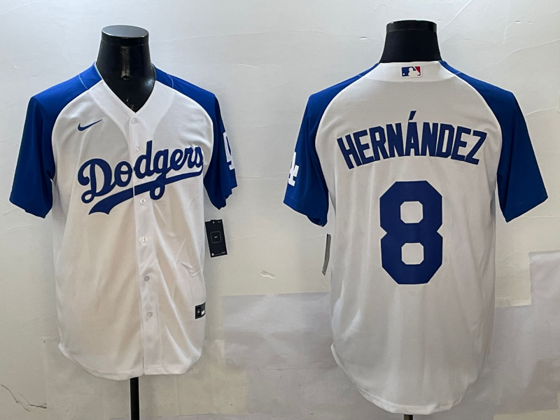 Men's Los Angeles Dodgers Enrique Hernandez #8 White Game Player jersey