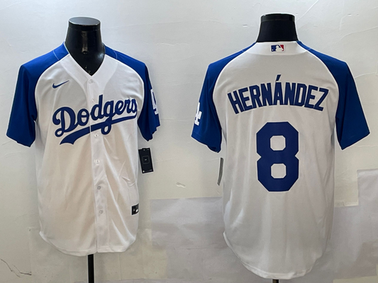 Men's Los Angeles Dodgers Enrique Hernandez #8 White Game Player jersey