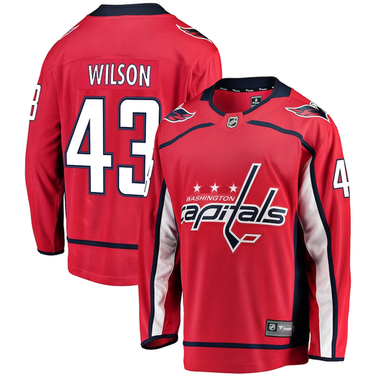 Men's Washington Capitals Tom Wilson #43 Red Home Breakaway Player jersey