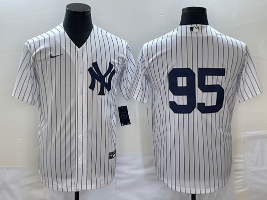 Men's New York Yankees Oswaldo Cabrera #95 White Replica Player Name jersey