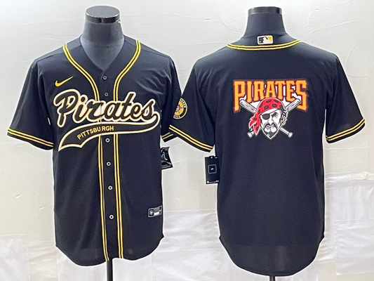 Men's Pittsburgh Pirates Black Replica Team jersey Joint Edition