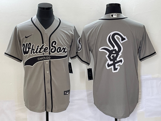 Men's Chicago White Sox Gray Replica Team jersey Joint Edition