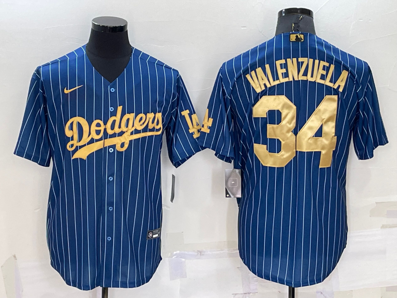 Men's Los Angeles Dodgers Fernando Valenzuela #34 Blue Replica Game jersey