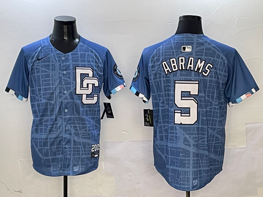 Men's Washington Nationals CJ Abrams #5 Blue 2025 City Connect Limited Player jersey