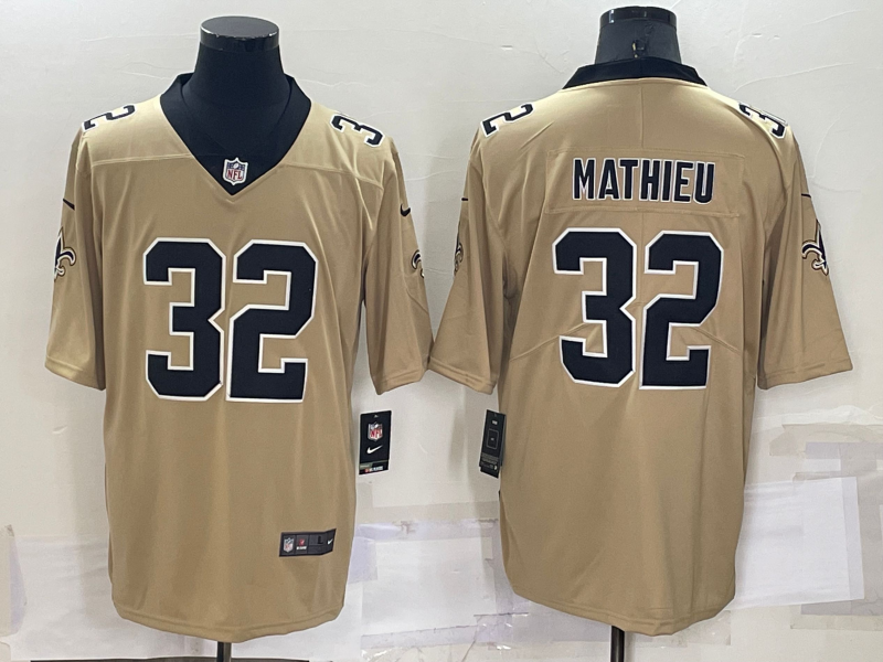Men's New Orleans Saints Tyrann Mathieu #32 Gold Inverted Game jersey