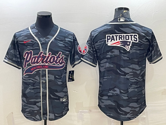 Men's New England Patriots Grey Camouflage Game jersey