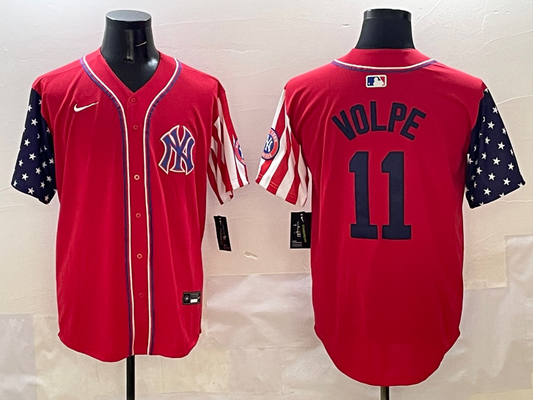 Men's New York Yankees Anthony Volpe #11 Red Limited Player Jersey