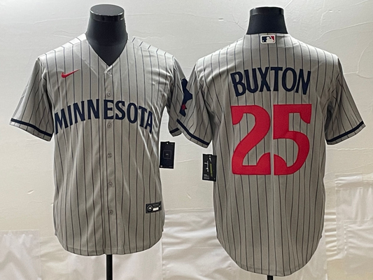 Men's Minnesota Twins Byron Buxton #25 Gray Alternate Replica Player jersey