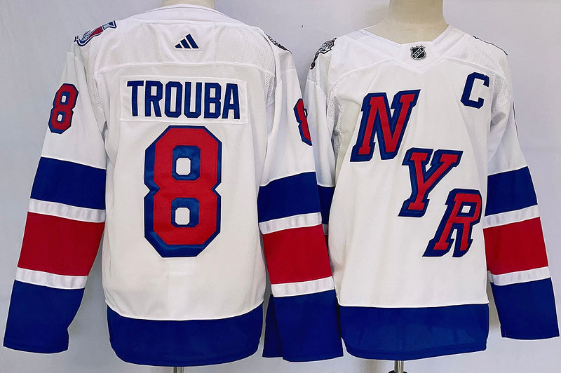 Men's New York Rangers Jacob Trouba #8 White Game jersey