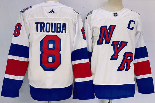 Men's New York Rangers Jacob Trouba #8 White Game jersey
