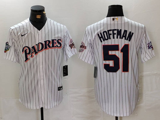 Men's San Diego Padres Trevor Hoffman #51 White Replica Player jersey