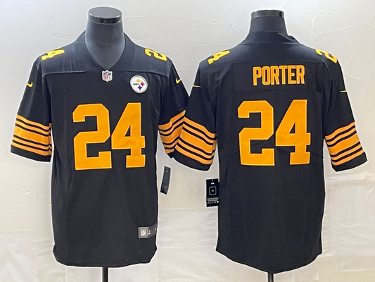 Men's Pittsburgh Steelers Joey Porter Jr. #24 Black Game Player jersey