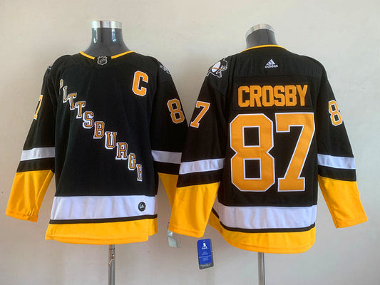 Men's Pittsburgh Penguins sidney crosby  #87 Black Game jersey