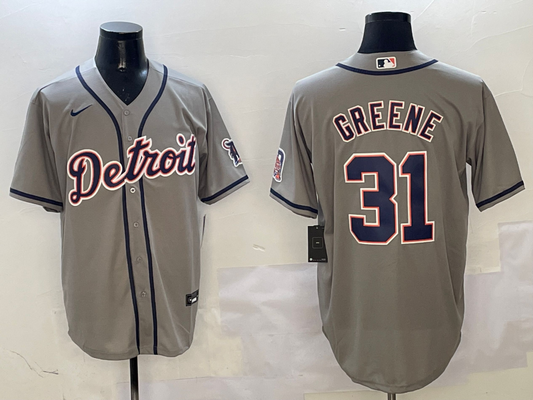 Men's Detroit Tigers Riley Greene #31 Gray Replica Player jersey