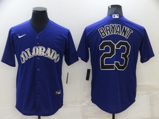 Men's Colorado Rockies Kris Bryant #23 Purple Replica Baseball jersey