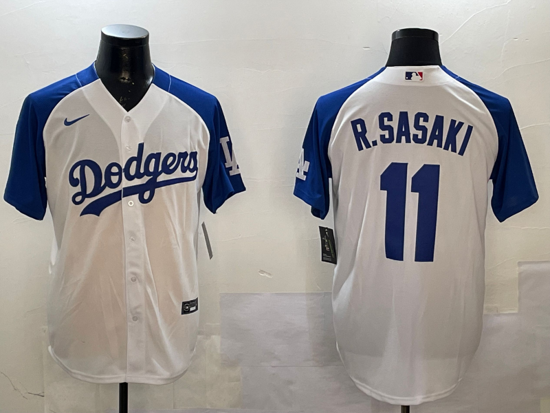 Men's Los Angeles Dodgers Roki Sasaki #11 White Replica Game jersey