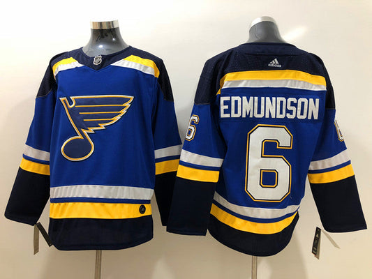 Men's St. Louis Blues Joel Edmundson #6 Blue Home Breakaway Player jersey