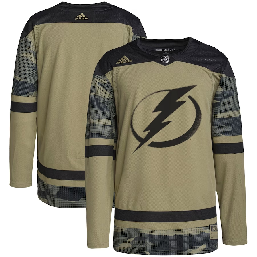Men's Tampa Bay Lightning Camo Military Appreciation Team Authentic Blank jersey