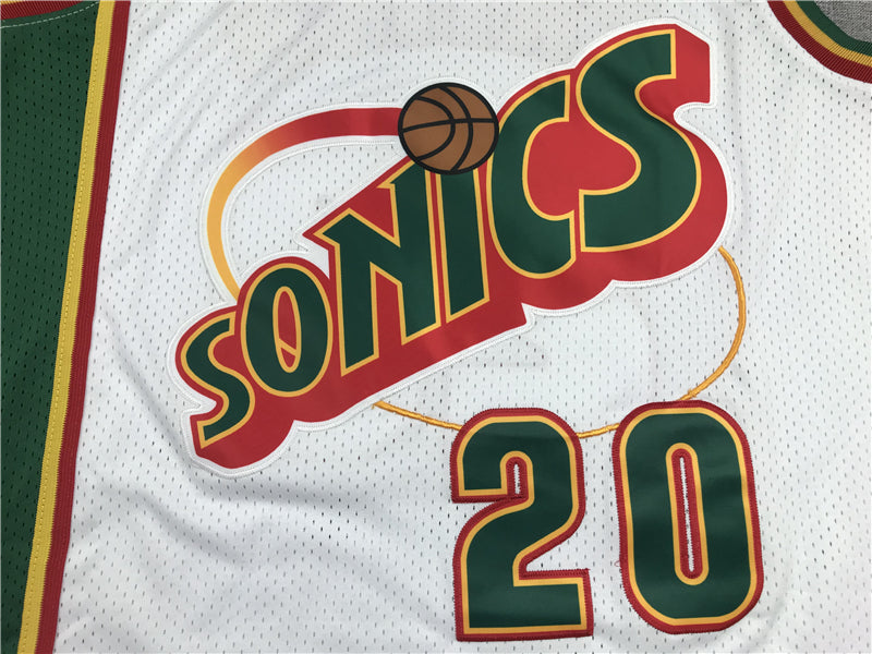 Men's Seattle Supersonics Gary Payton #20 White Throwback Swingman Jersey