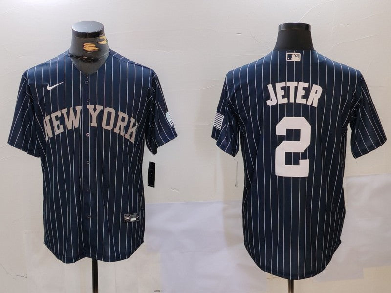Men's New York Yankees Derek Jeter #2 Navy Player jersey