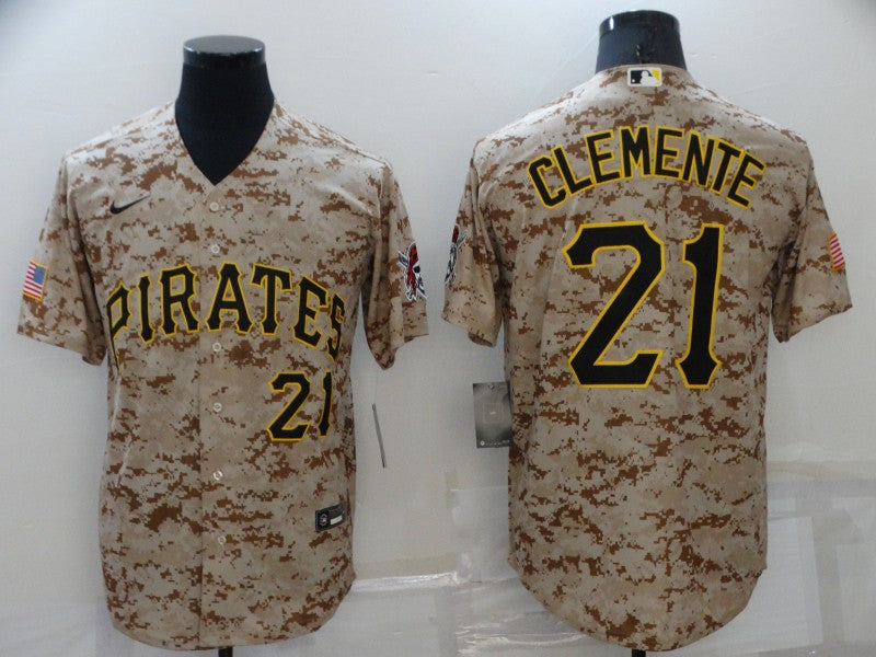 Men's Pittsburgh Pirates Roberto Clemente #21 Camouflage Game jersey