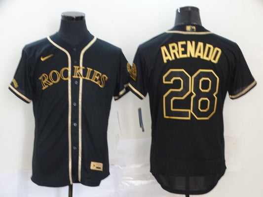 Men's Colorado Rockies Nolan Arenado #28 Black Replica Team jersey