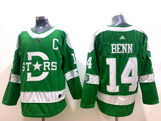 Men's Dallas Stars Jamie Benn #14 Green Breakaway Player jersey