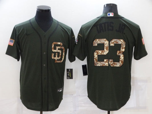 Men's San Diego Padres Fernando Tatis Jr. #23 Army Green Stitched jersey