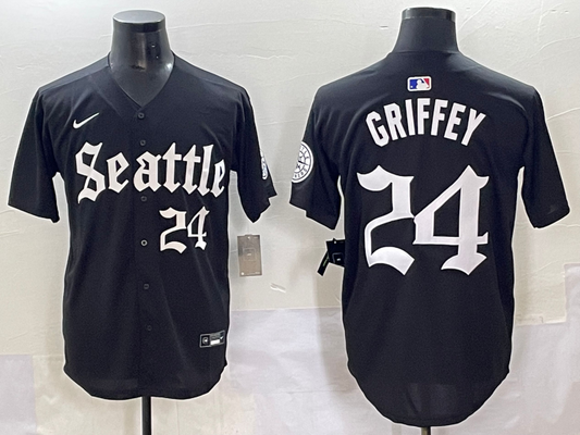 Men's Seattle Mariners Ken Griffey Jr. #24 Black Limited Player Jersey