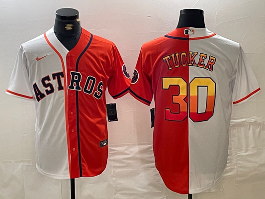 Men's Houston Astros Kyle Tucker #30 White/Orange Replica Player jersey