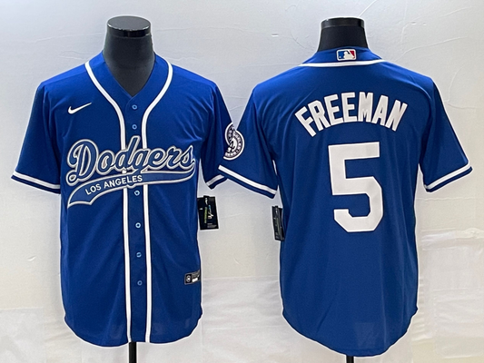 Men's Los Angeles Dodgers Freddie Freeman #5 Royal Player jersey Joint Edition