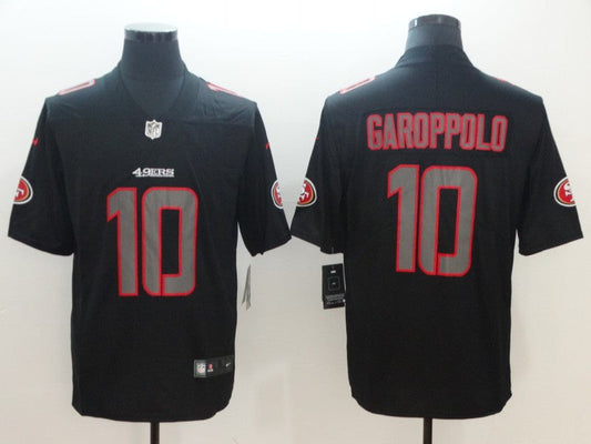 Men's San Francisco 49ers Jimmy Garoppolo #10 Black Game jersey