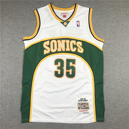Men's Seattle SuperSonics Kevin Durant 2007-08 White Hardwood Classics Swingman Jersey