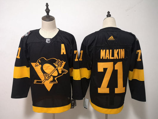 Men's Pittsburgh Penguins Evgeni Malkin #71 Black Game jersey