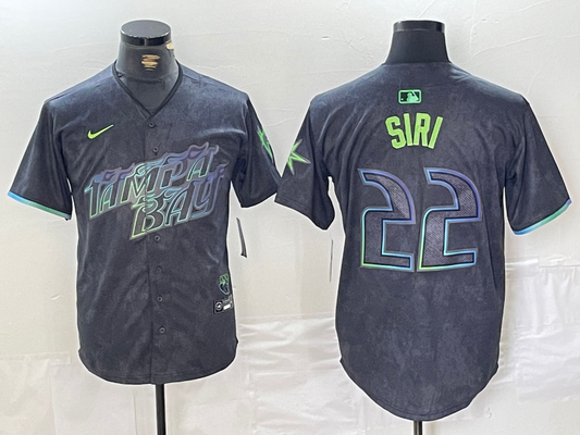 Men's Tampa Bay Rays Jose Siri #22 Charcoal 2024 City Connect Limited Player jersey