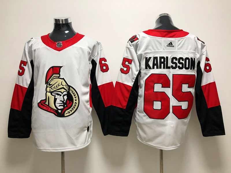 Men's Ottawa Senators Erik Karlsson #65 White Player jersey
