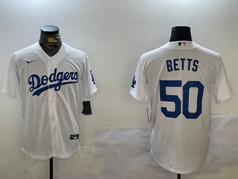 Men's Los Angeles Dodgers Mookie Betts White Game jersey