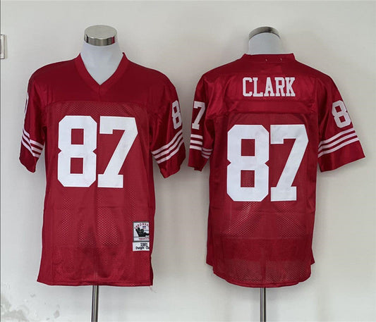 Men's San Francisco 49ers Dwight Clark Mitchell & Ness Scarlet Legacy Replica Player jersey