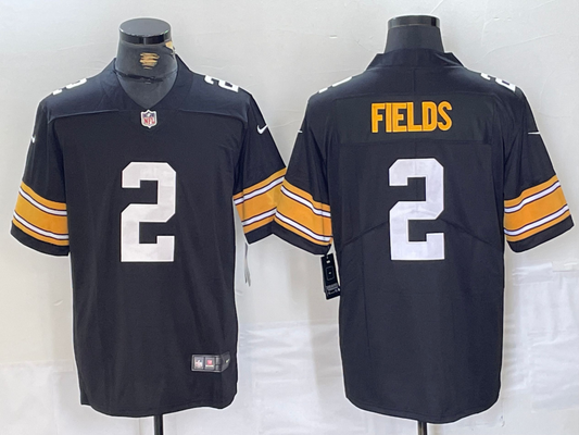 Men's Pittsburgh Steelers Justin Fields #2 Black Game Player jersey