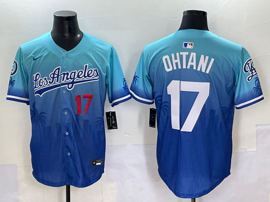 Men's Los Angeles Dodgers Shohei Ohtani #17 Blue Team Game Jersey