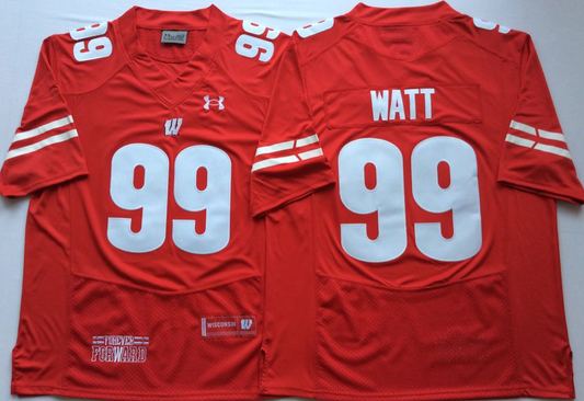 Men's Wisconsin Badgers J.J. Watt #99 Red Player Jersey