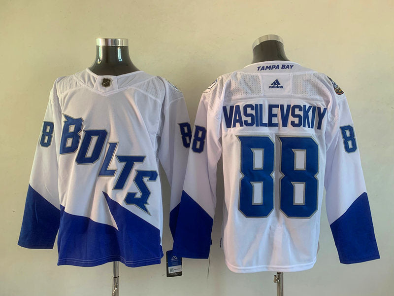 Men's Tampa Bay Lightning Andrei Vasilevskiy #88 White Player jersey