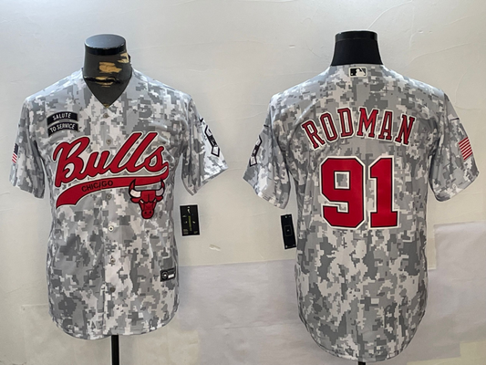 Men's Chicago Bulls Dennis Rodman #91 Arctic Camo 2024 Salute to Service Limited Player Jersey