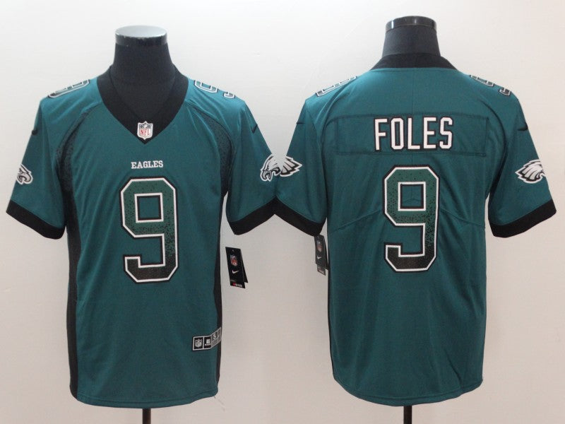 Men's Philadelphia Eagles Nick Foles #9 Midnight Green Game Player jersey