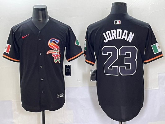 Men's Chicago White Sox Michael Jordan #23 Black Replica Player Jersey