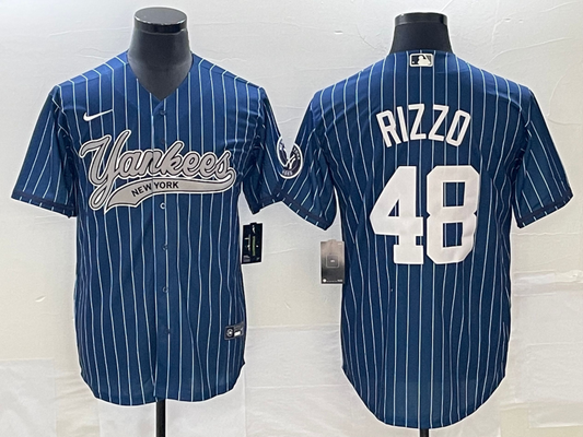 Men's New York Yankees Anthony Rizzo #48 Blue Player jersey Joint Edition
